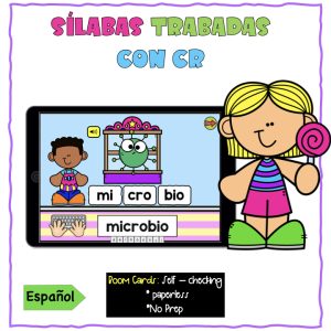 Boom Cards Sílabas trabadas con CR. Recurso con audio.
