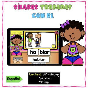 Boom Cards Sílabas trabadas con BL. Recurso con audio.