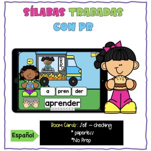 Boom Cards Sílabas trabadas con PR. Recurso con audio.