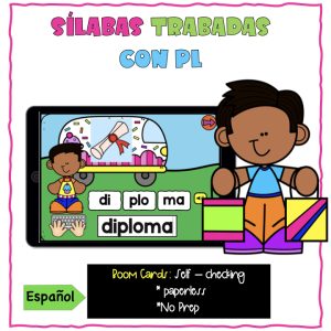 Boom Cards Sílabas trabadas con PL. Recurso con audio.