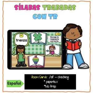 Boom Cards Sílabas trabadas con TR. Recurso con audio.