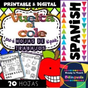 Vuelta al Cole - Hojas de Trabajos