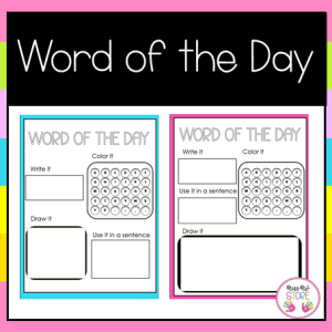 The Word of the Day Vocabulary Activity Templates