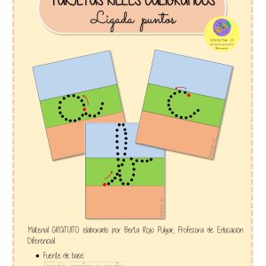Tarjetas rieles caligráficos (ligada con puntos)