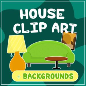 Partes de la casa Ilustraciones / Clip Art (Parts of the house + Fondos)
