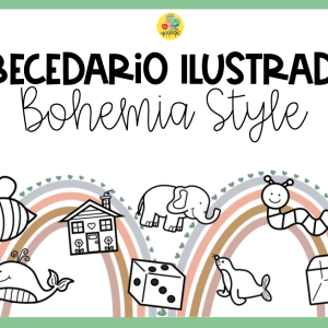 Pósters del abecedario ilustrado en español BOHO STYLE