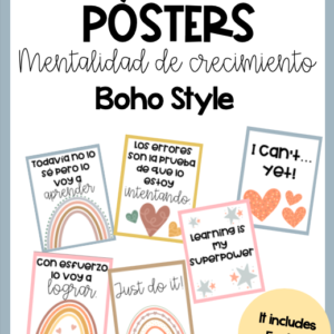 Pósters mentalidad de crecimiento BOHO STYLE