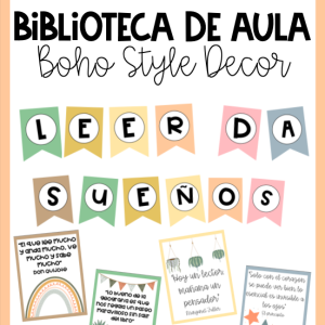 🪴🧡 Paquete para organizar biblioteca de aula BOHO STYLE 🧡 🪴