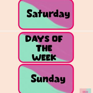 Flashcards. Days of the week.