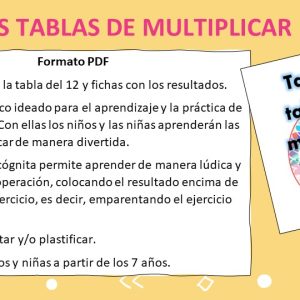 Tarjetas tablas de multiplicar