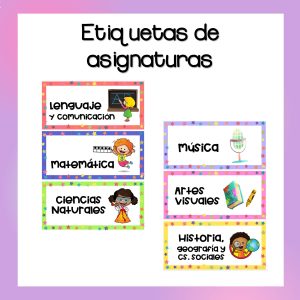 Etiquetas de Asignaturas