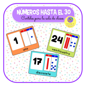PACK X4 NÚMEROS HASTA EL 30: CARTELES + FLASHCARDS