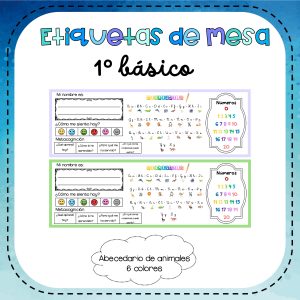 ETIQUEDAS DE MESA 1º BÁSICO