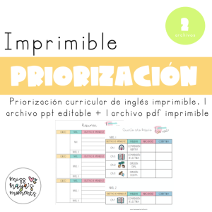 PRIORIZACIÓN INGLÉS 2022