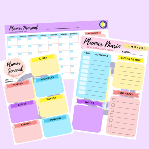 Planner Mensual, Semanal y Diario