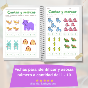 Fichas de trabajo asociación número cantidad del 1 - 10