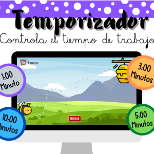 Temporizador para controlar el tiempo de trabajo (1, 3, 5 y 10 minutos)