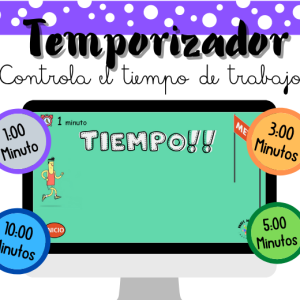 Temporizador para controlar tiempo de trabajo (1, 2, 3, 5 y 10 minutos)
