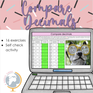 Compare decimal numbers mystery puzzle