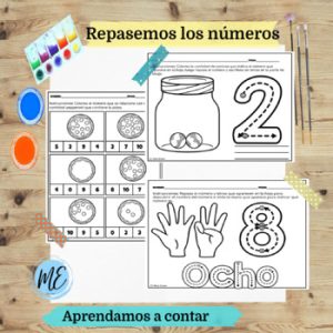 Contar repasar y colorear los números del 1 al 10
