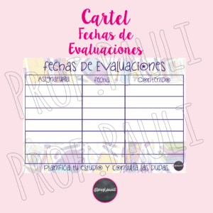 ✏️Poster Fechas de Evaluaciones✏️