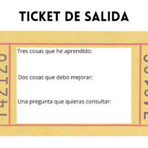 TICKET DE SALIDA PARA METACOGNICIÓN