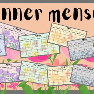 Planner Mensual diseño floral