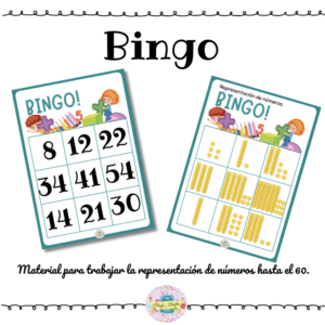 Bingo representación de números hasta el 60.