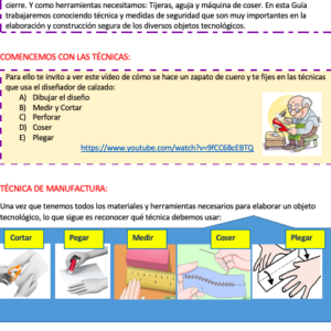 Guía didáctica de tecnología 1º básico " Técnicas y medidas de seguridad"