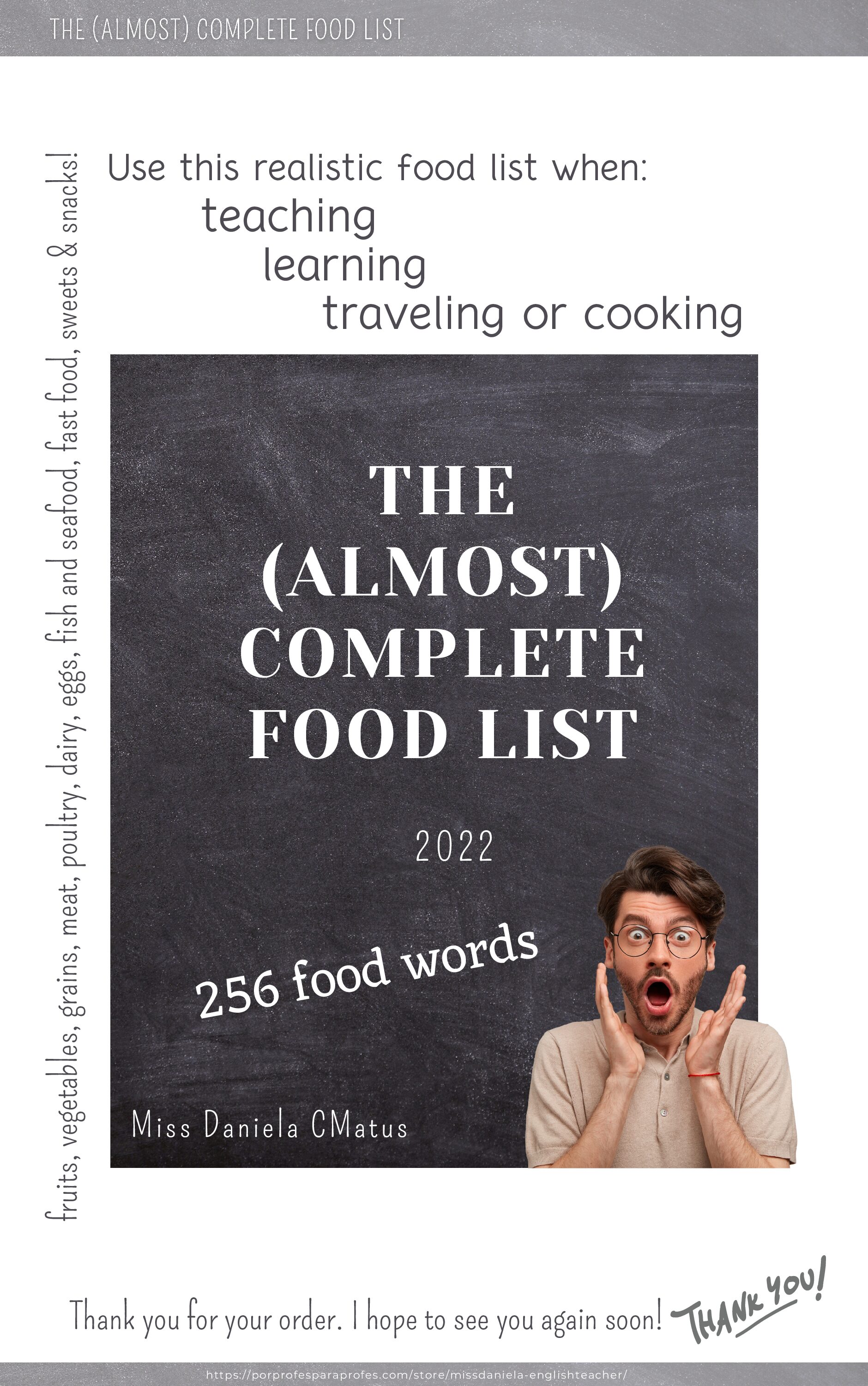 The (almost) complete food list in American English