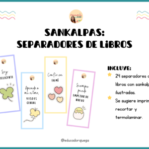 SANKALPAS: SEPARADORES DE LIBROS VERSIÓN 2.0