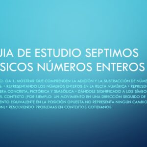 guía de estudio números enteros séptimo básico