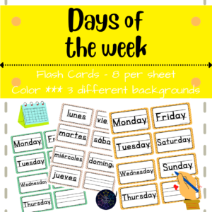 Días de la semana - Flashcards para trabajo independiente