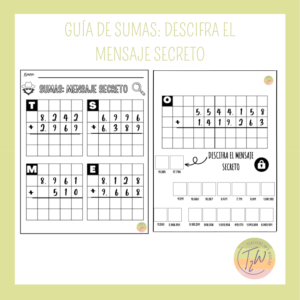 Guía de sumas: descifra el mensaje secreto