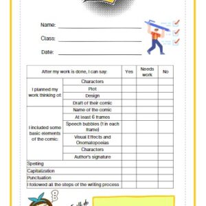 Pack Comic Checklists de Auto-Evaluación y Evaluación Grupal