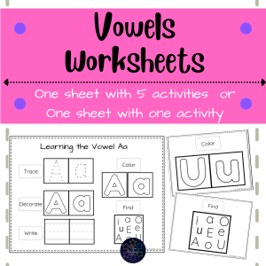 Hojas de trabajo de las Vocales