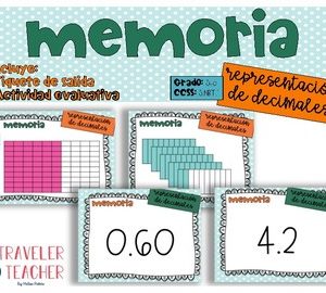 Representa decimales usando modelos tarjetas juegos