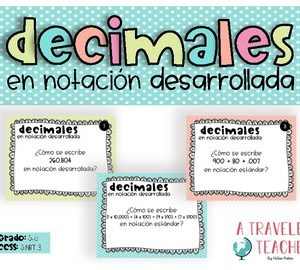 Decimales en notación desarrollada tarjetas problemas