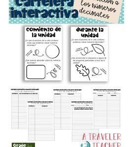 Números decimales cartelera interactiva