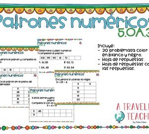 Patrones numéricos tarjetas problemas