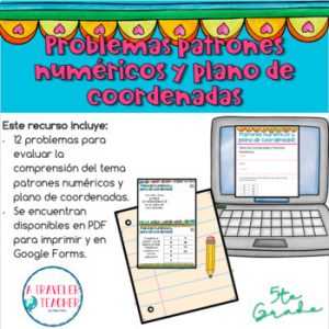 Patrones numéricos y plano de coordenadas problemas