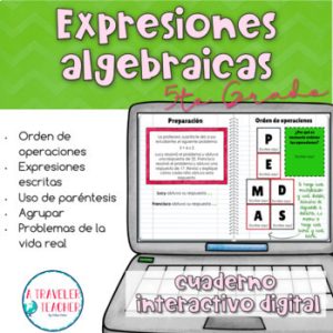 Expresiones algebraicas cuaderno interactivo digital