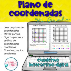 Plano de coordenadas cuaderno interactivo digital