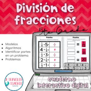 División de fracciones cuaderno interactivo digital