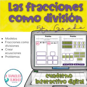 Las fracciones como división cuaderno interactivo digital
