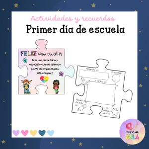 Recuerdos y Actividad para primer día "Rompecabezas" (Kínder a 4to básico)