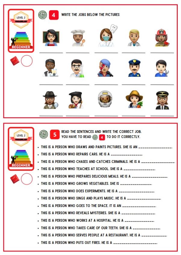 Profesiones, reconocer y definir.