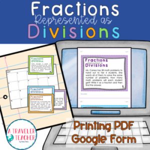 Fractions as division task cards