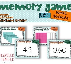 Model decimals games flash cards
