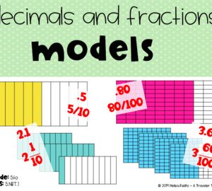 Model fractions and decimals task cards
